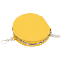 Mini Lychee Pattern Zipper Coin Purse for Women, Portable Round Earphone and Key Holder