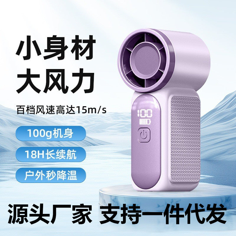 Portable Handheld Turbo Fan with USB Charging and Long Battery Life
