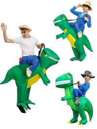 Inflatable Dinosaur Rider Costume for Kids and Adults - Funny Halloween & Performance Outfit