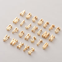 26-Piece Alloy Alphabet Letter Charms for DIY Jewelry Making, KC Gold and Antique Silver Tones