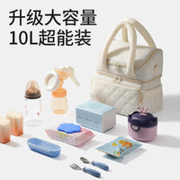 Double-Layer Insulated Breast Milk Cooler Bag for Moms, Portable Large Capacity Lunch Tote