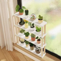 Multi-Tier Narrow Plant Stand for Windowsill Balcony Indoor Outdoor Planter Display Shelf