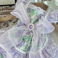 Pet Purple Rose Romantic Sling Dress for Cats and Dogs