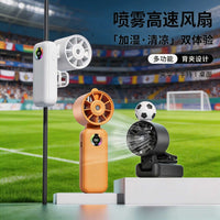 Portable Handheld Misting Fan with Digital Display, Desk Clip, and Umbrella Mount for Summer Cooling
