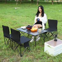 Portable Outdoor Folding Table for Camping, BBQ, and Markets - Thickened Carbon Steel Roll-Up Table