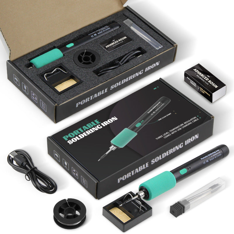 Portable USB Soldering Iron Kit with Type-C Interface and 650mAh Battery