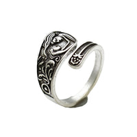 Geometric Intersecting Hollow Celtic Knot Ring for Women, Adjustable Open Ring