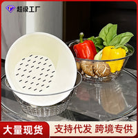 Double-Layer Thickened Drain Basket for Kitchen Use - 2-in-1 Washing and Filtering Fruit and Vegetable Basin