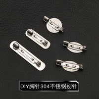 DIY Brooch Pin with Tray, 304 Stainless Steel, Non-rusting, for Jewelry Making