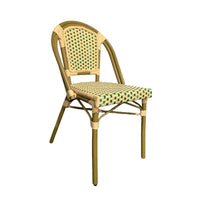 Outdoor French Bistro Table and Chairs Set, Balcony Rattan Woven Furniture, Cafe Milk Tea Shop Homestay Retro Dining Chairs