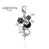 Retro Billiard Ball 8 Four-Pointed Star Dice Keychain Pendant for DIY Accessories and Gifts