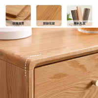 European Solid Wood Nightstand with Storage Drawer - Oak Wood Bedside Cabinet
