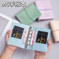 A8 Macaron Binder Notebook with Strap, Portable Creative Diary for Business & Office