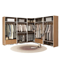 Freestanding Double-Layer Garment Rack with Storage Drawers, Open Wardrobe Closet Organizer
