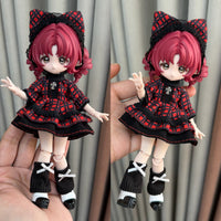 Doll Clothes Set for OB11 YMY GSC BJD 1/8 1/12 Dolls, 16-17cm Doll Dress Daily Wear