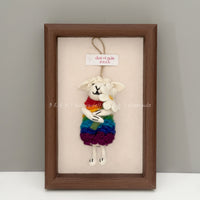 Handmade Felt Wool Lamb Keychain Bag Charm Car Ornament