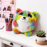 Inflatable Rainbow Plush Toy for Kids, Soft Bouncing Cartoon Animal Doll