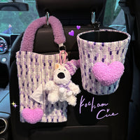 Car Trash Can with Umbrella Storage and Tissue Dispenser, Vehicle Interior Organizer