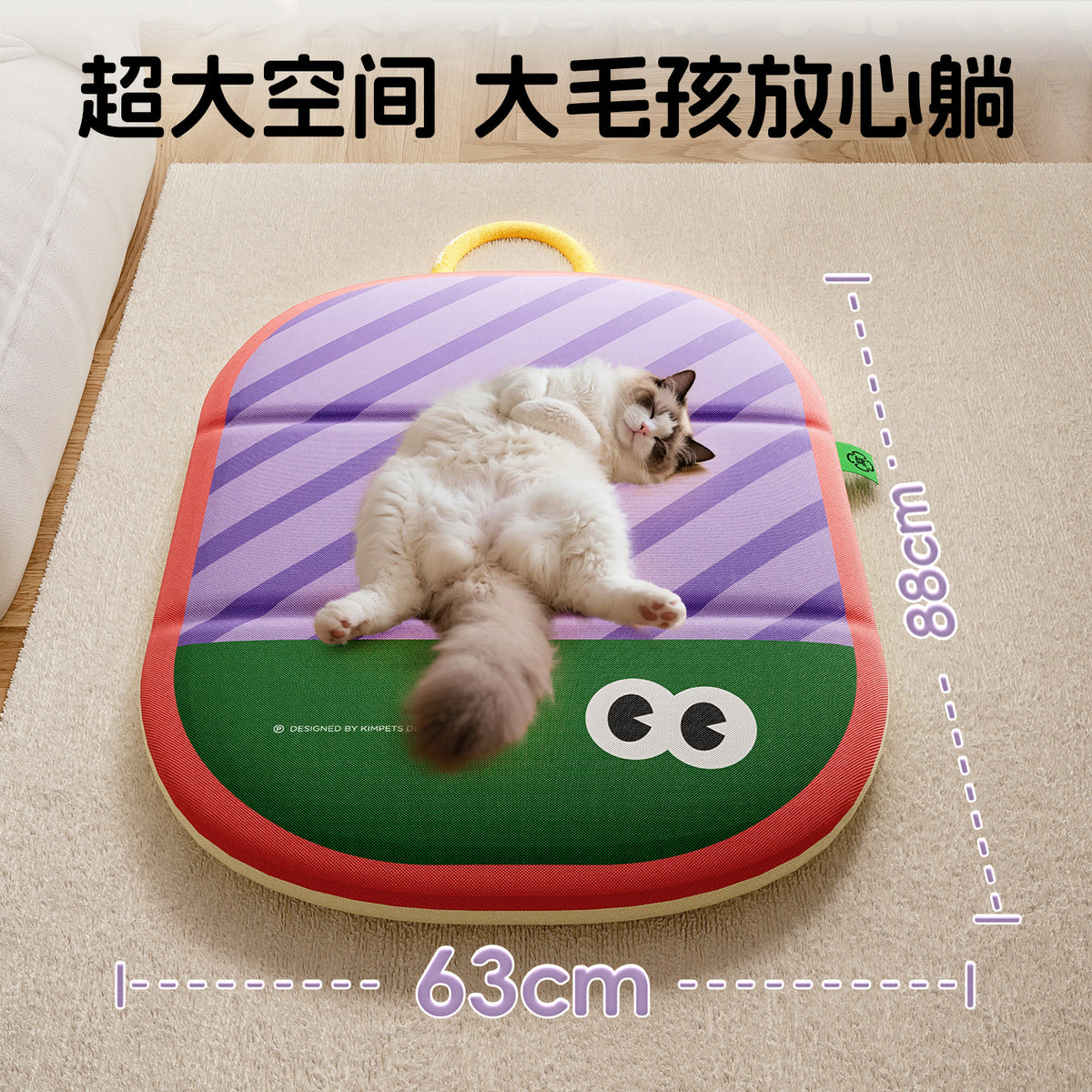 Pet Mat Cat Sleeping Bed Cartoon Big Eye Sleeping Pad Washable Four Seasons Universal Dog Bed Double-Sided Use