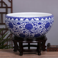 Jingdezhen Ceramic Fish Tank for Koi, Lotus, Turtle - Feng Shui Goldfish Bowl