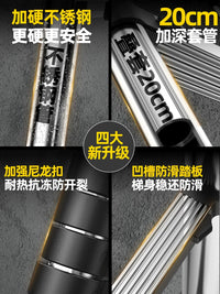 New Step Telescopic Ladder Aluminum Alloy Multi-functional Portable Folding Engineering Straight Ladder for Home Use