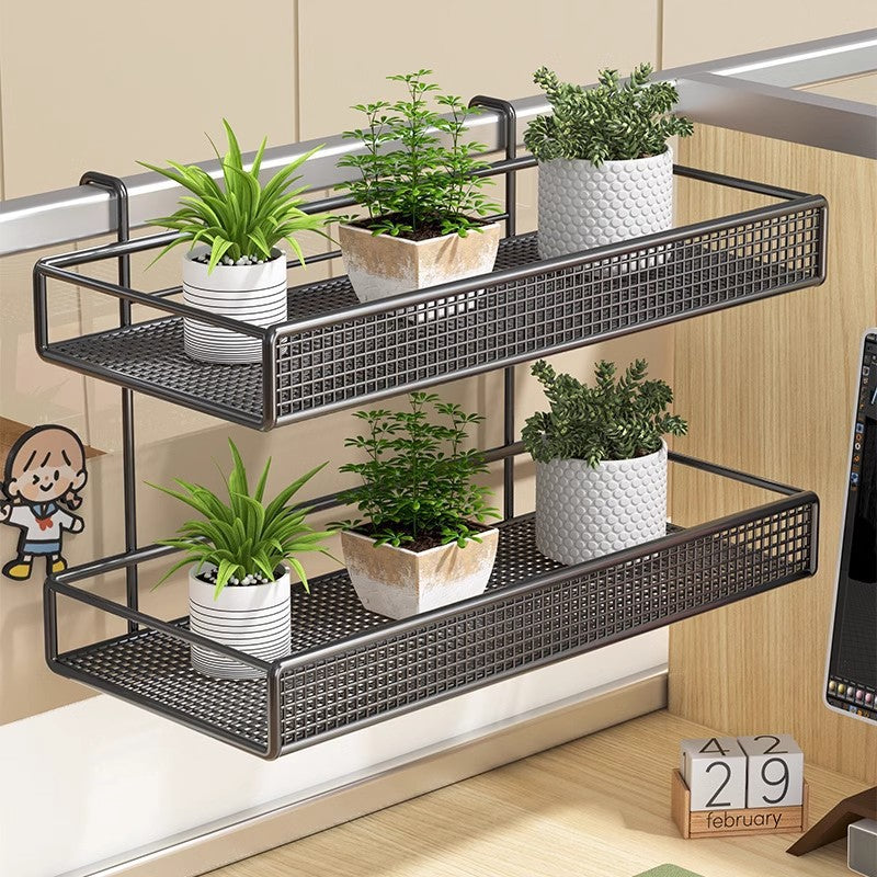 Desk Hanging Basket Office Partition Shelf Storage Organizer for Office Supplies