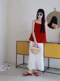 Mommy and Me Floral Camisole Top and Lantern Skirt/Culottes Set for Summer Vacation