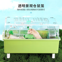 Large Luxury Hamster Cage with Acrylic Transparent Design and Accessories for Small Pets