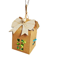 Parrot Chew Toy House with DIY Kraft Paper Hanging Ornament for Christmas