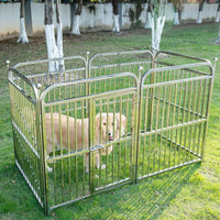 Stainless Steel Pet Playpen with Door for Indoor Outdoor Use, Customizable Dog Fence for Small to Large Breeds