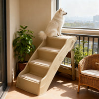 Foldable Reinforced Pet Car Ramp Stairs for Dogs, Portable Pet Ladder for Cars and Beds