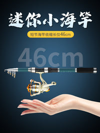 Telescopic Mini Sea Fishing Rod Super Hard Casting Rod for Saltwater Fishing