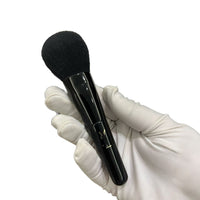 YS Saint 3-Piece Portable Makeup Brush Set with Leather Pouch for Blush, Foundation, and Lip