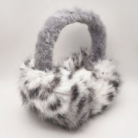 Foldable Faux Leopard Print Earmuffs for Winter Outdoor Warmth