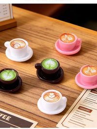 Miniature Latte Art Coffee Cup Dollhouse Decor
