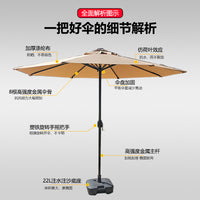 Outdoor Patio Umbrella with Crank Lift, UV Protection & Rainproof, Thickened Garden Market Umbrella for Cafe & Yard