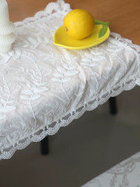 French Embroidered Cotton Appliance Dust Cover & Placemat for Water Dispenser, Rice Cooker, Air Fryer, Coffee Machine