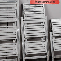Stainless Steel Folding Ladder Stool, Heavy-Duty A-Frame Step Ladder for Home and Industrial Use