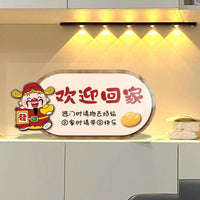 Lucky Cat Welcome Home Entrance Decor Crystal Porcelain Painting