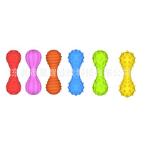 Textured Fidget Dumbbell Sensory Toys 6-Pack for Stress and Anxiety Relief
