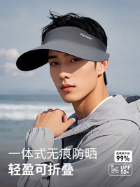 Men's UV Protection Sun Visor Hat for Outdoor Sports and Running