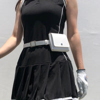 Women's PU Leather Golf Rangefinder Pouch with 4 Ball Holders