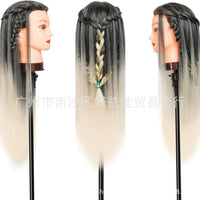 Mannequin Head for Hair Styling and Training, 100% Synthetic Fiber