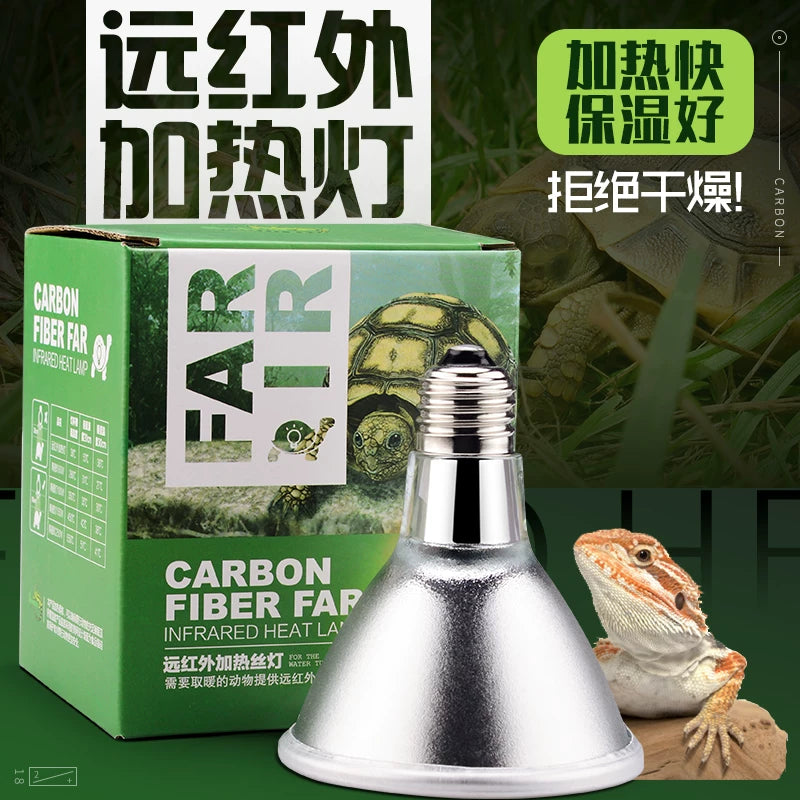 Reptile Infrared Heat Lamp with Anti-Scald Guard for Terrariums, Chameleons, Tortoises, Lizards