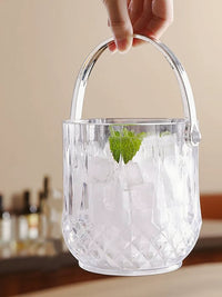 Acrylic Ice Bucket with Double Handles for Commercial and Home Bar Use, KTV Champagne and Beer Chiller