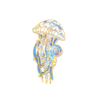 Jellyfish Series Hollow Metal Bookmark with Translucent Color Design