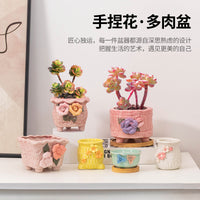 Handmade Ceramic Succulent Planter Pot with Breathable Design for Indoor Plants
