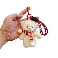 Christmas Blushed Plush Teddy Bear Scarf Keychain Pendant for Bags & Keys