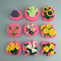 Sunflower Hibiscus Calla Lily Flower Silicone Mold for Car Air Freshener Chocolate Fondant Cake Decorating