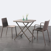Outdoor Foldable Square Dining Table, Waterproof UV-Resistant Plastic Patio Table for BBQ, Picnics, and Events